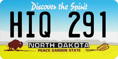 ND license plate HIQ291
