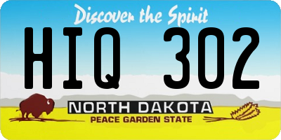 ND license plate HIQ302