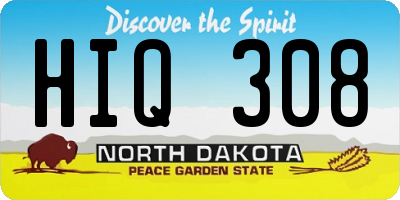 ND license plate HIQ308