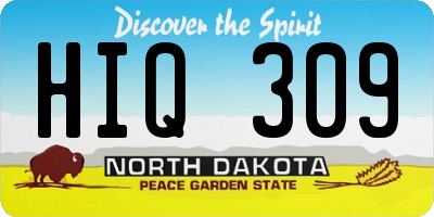 ND license plate HIQ309