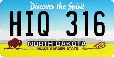 ND license plate HIQ316