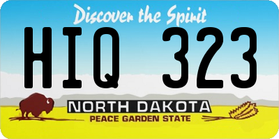 ND license plate HIQ323