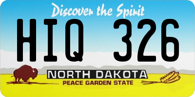 ND license plate HIQ326