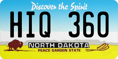 ND license plate HIQ360