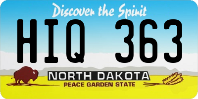 ND license plate HIQ363