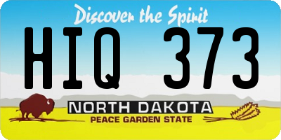 ND license plate HIQ373