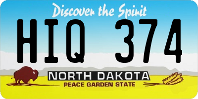 ND license plate HIQ374