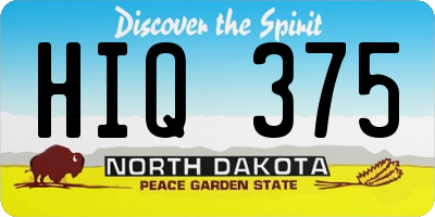ND license plate HIQ375