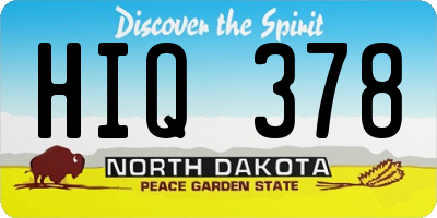 ND license plate HIQ378
