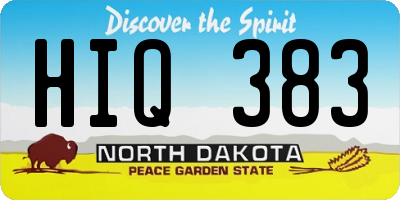 ND license plate HIQ383