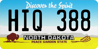 ND license plate HIQ388