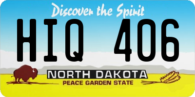 ND license plate HIQ406
