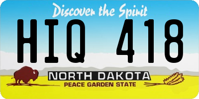 ND license plate HIQ418