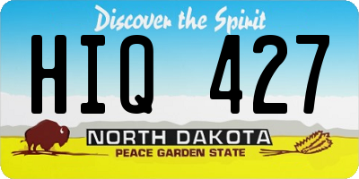 ND license plate HIQ427