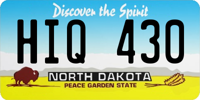 ND license plate HIQ430