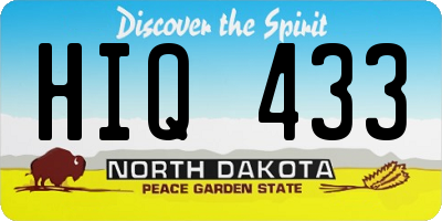 ND license plate HIQ433