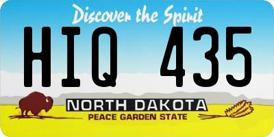 ND license plate HIQ435