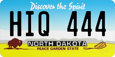 ND license plate HIQ444