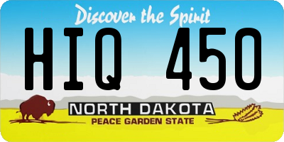 ND license plate HIQ450