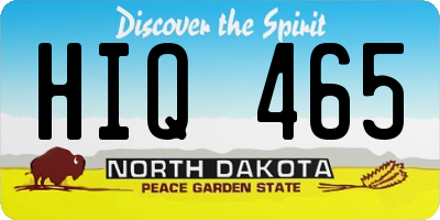 ND license plate HIQ465