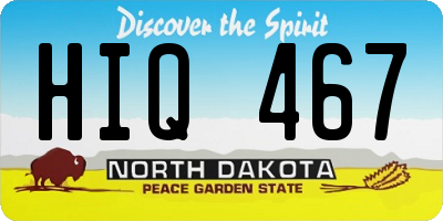ND license plate HIQ467