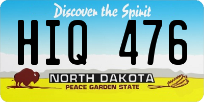 ND license plate HIQ476