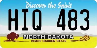 ND license plate HIQ483