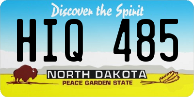 ND license plate HIQ485