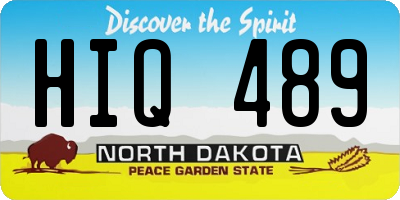 ND license plate HIQ489