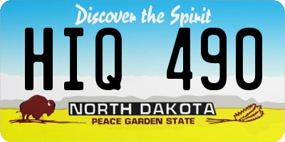 ND license plate HIQ490