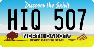 ND license plate HIQ507