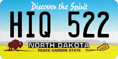 ND license plate HIQ522