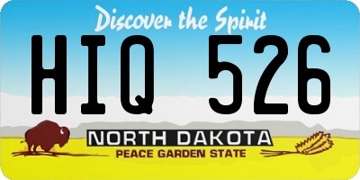 ND license plate HIQ526
