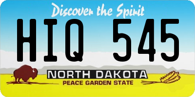 ND license plate HIQ545