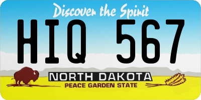 ND license plate HIQ567