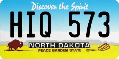 ND license plate HIQ573