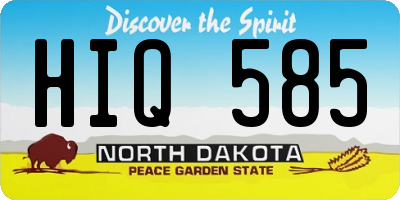 ND license plate HIQ585