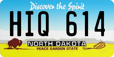 ND license plate HIQ614