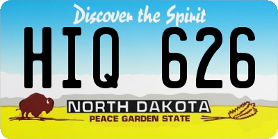 ND license plate HIQ626