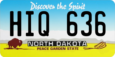 ND license plate HIQ636