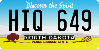 ND license plate HIQ649
