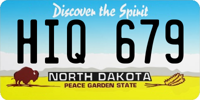 ND license plate HIQ679