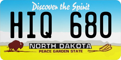 ND license plate HIQ680