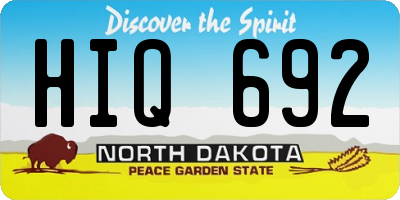 ND license plate HIQ692