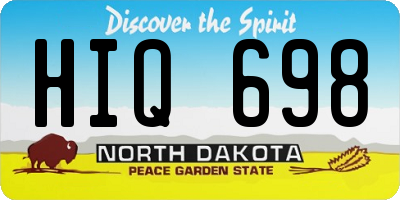 ND license plate HIQ698