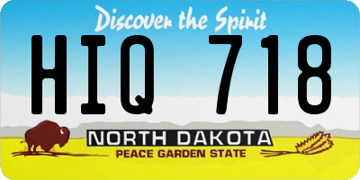ND license plate HIQ718