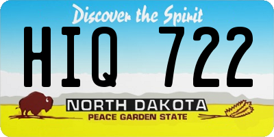 ND license plate HIQ722