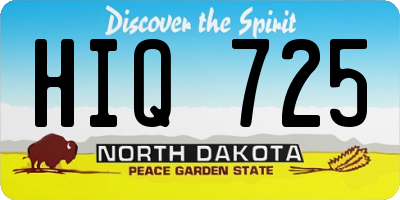 ND license plate HIQ725