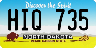ND license plate HIQ735