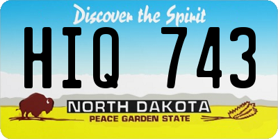 ND license plate HIQ743